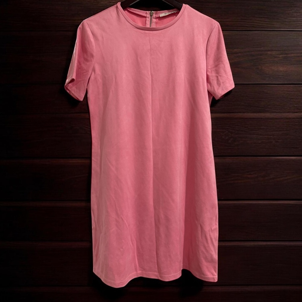 Zara Pink Short-Sleeve Mini Dress